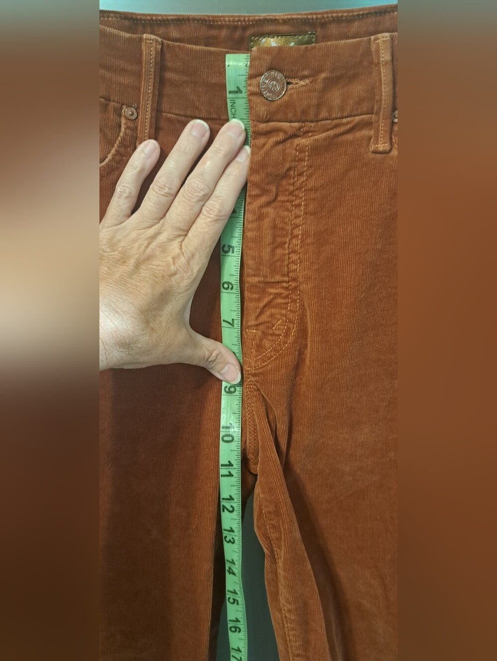 MOTHER Corduroy Pants High Waisted Looker Ankle Hopscotch USA Sz 29 - Picture 8 of 11